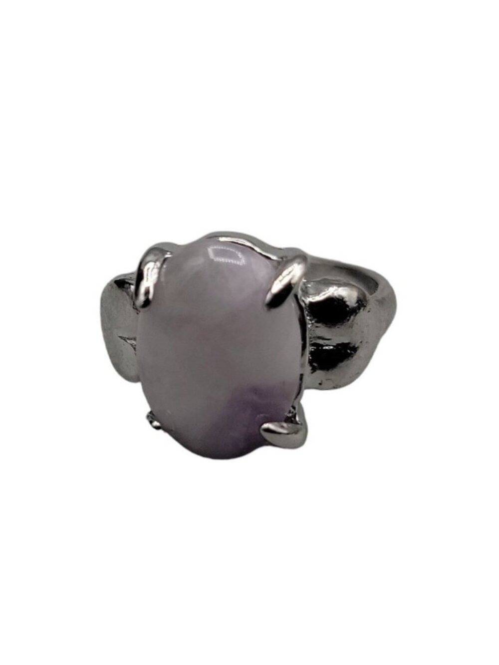 Purple Moonstone Ring Silver Plated Ladies Size 5.5 Heart Side Accents Vintage - Picture 7 of 16